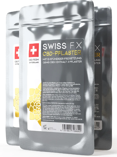 Mehrere Packungen der Swiss FX CBD Pflaster