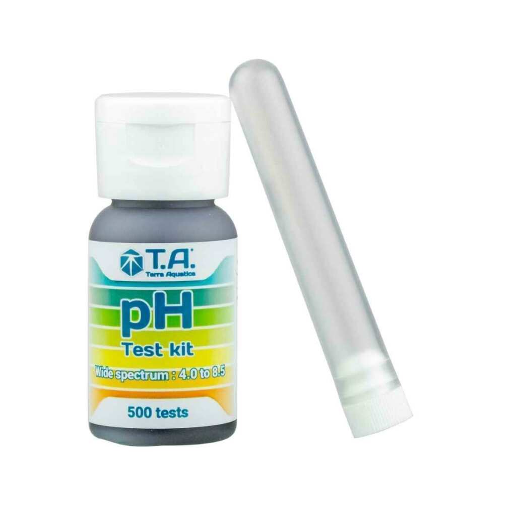 Eine Flasche des pH Test Kits