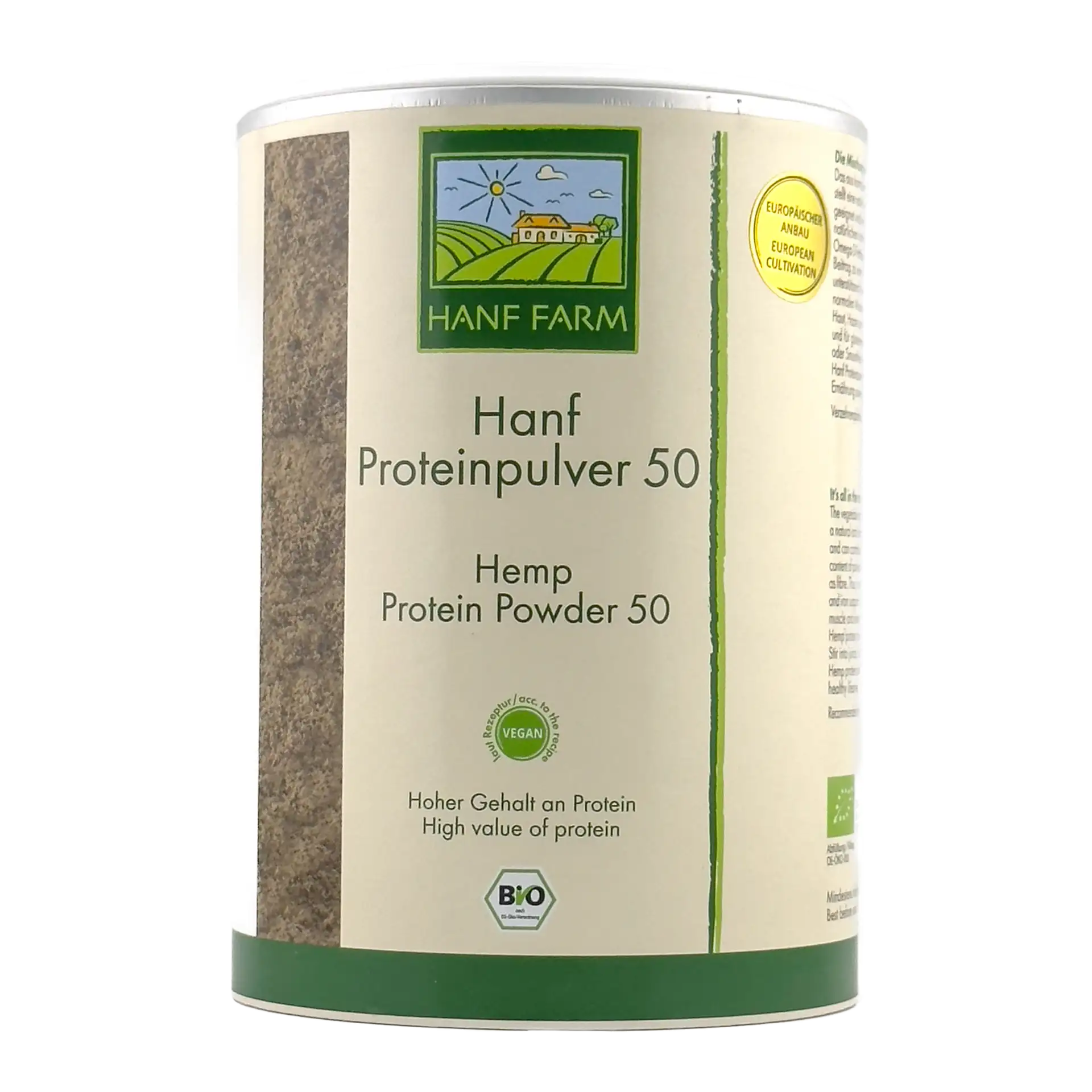 Eine Packung Bio Hanf Proteinpulver 50 400 gramm