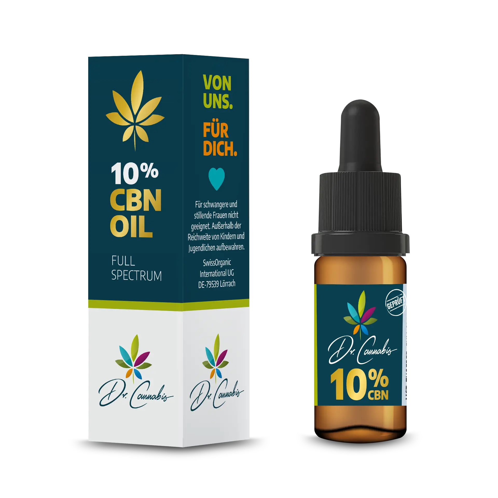 Eine 10 ml Flasche Dr. Cannabis CBN Öl 10%, Full Spectrum, hochwertiges CBN-Öl