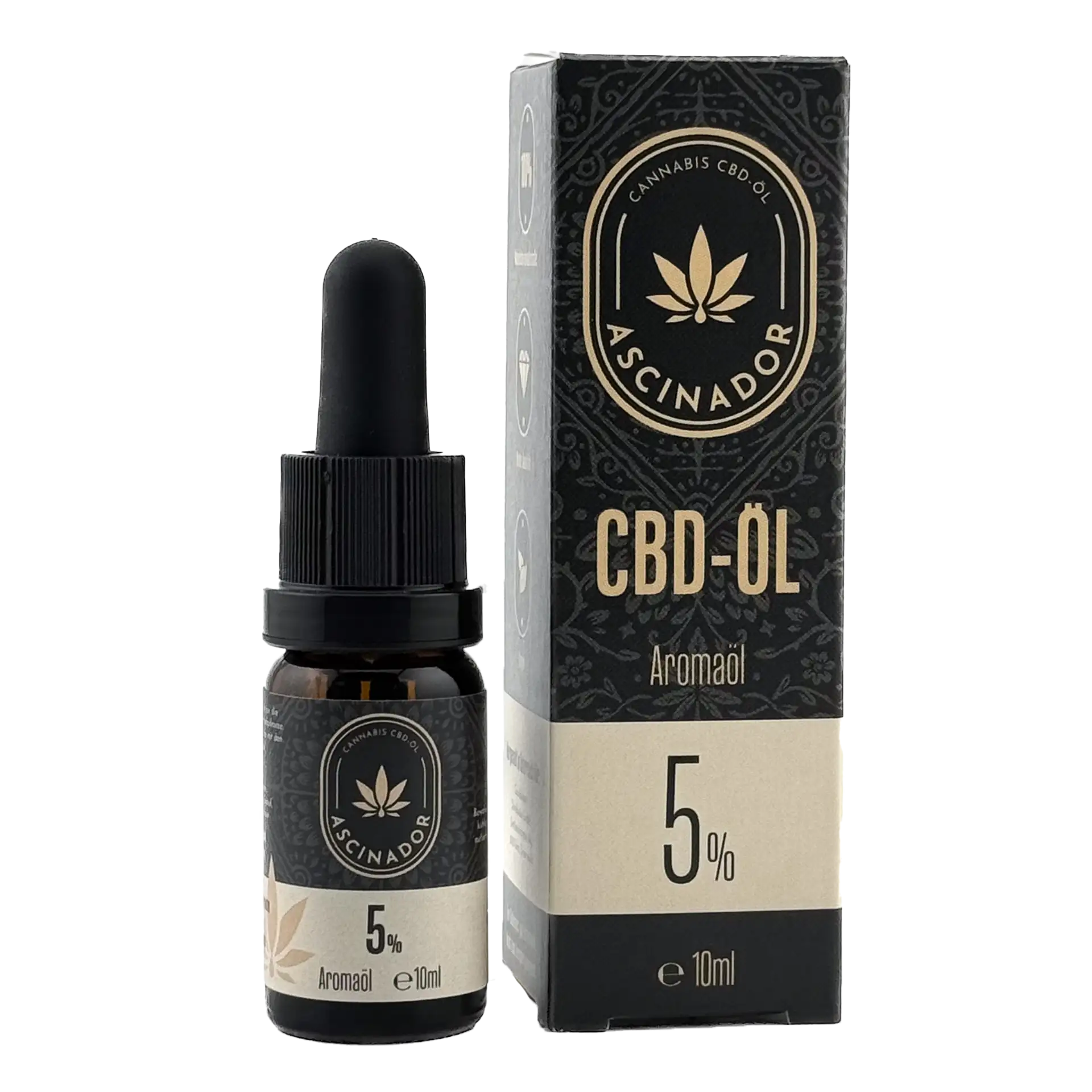 Eine Flasche ASCINADOR CBD-Öl 5%, 10ml, hochwertiges Aromaöl mit CBD