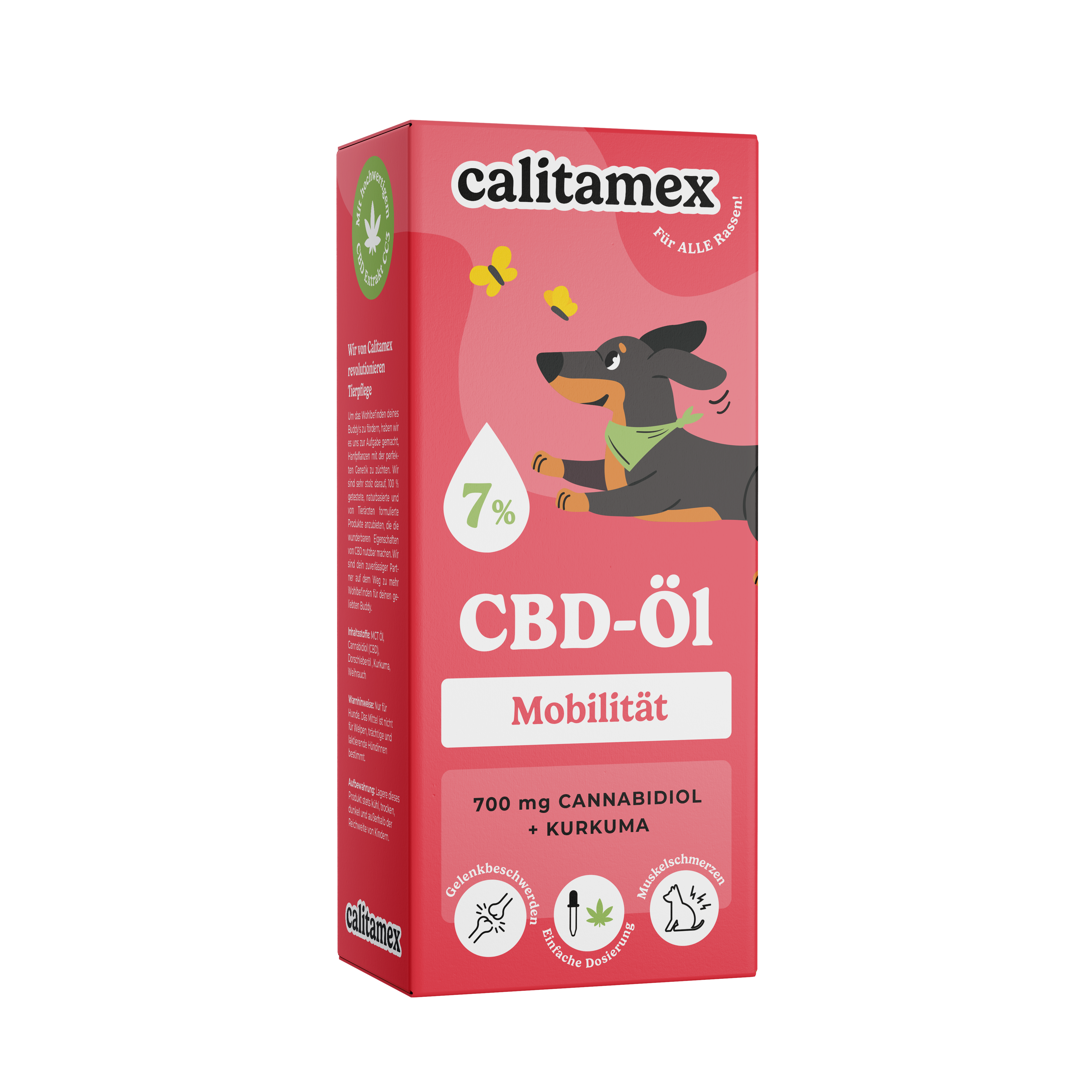 Die Verpackung des Calitamex CBD Öl Mobilität 7%