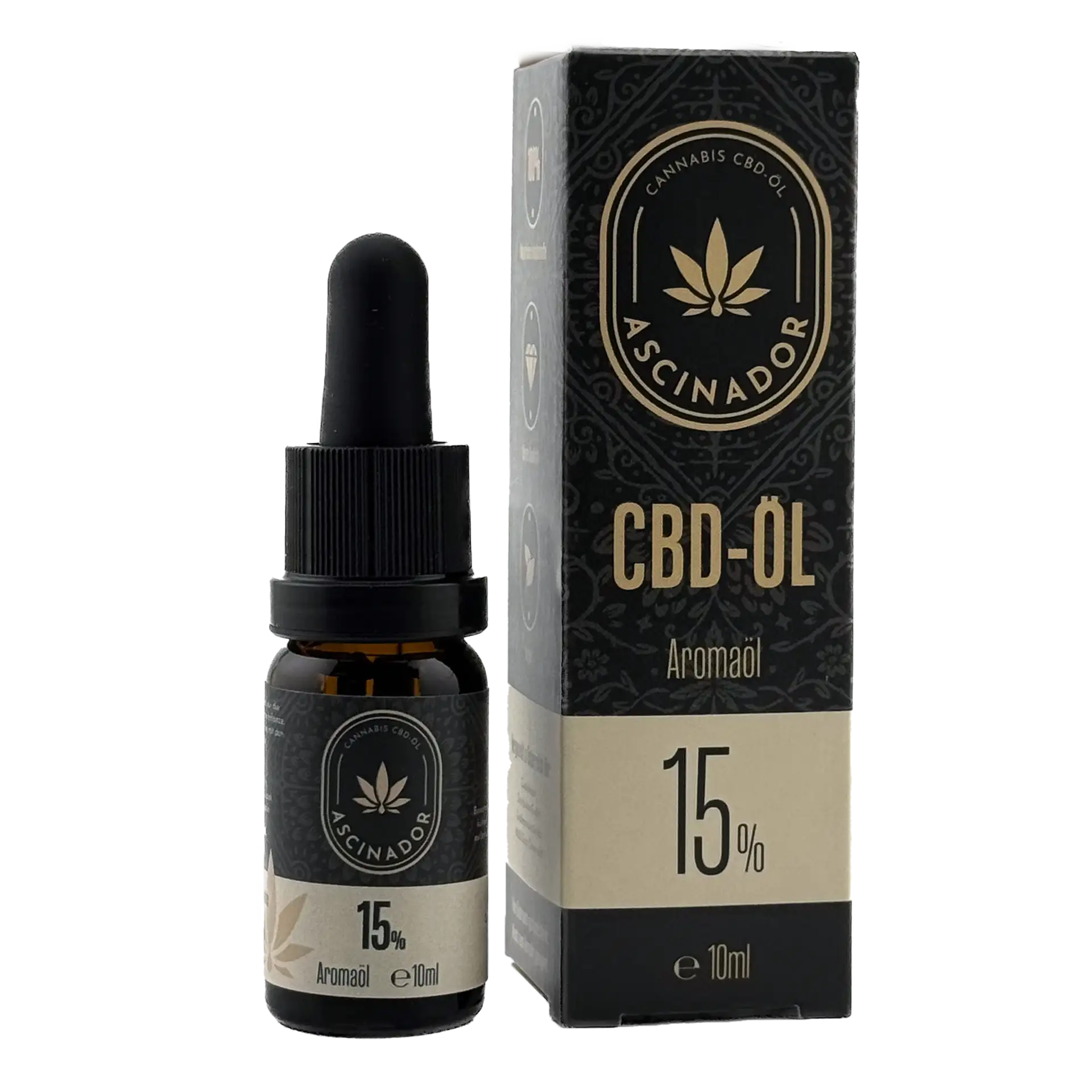 Eine Flasche ASCINADOR CBD-Öl 15%, 10ml CBD Öl, hochwertiges Aromaöl mit CBD