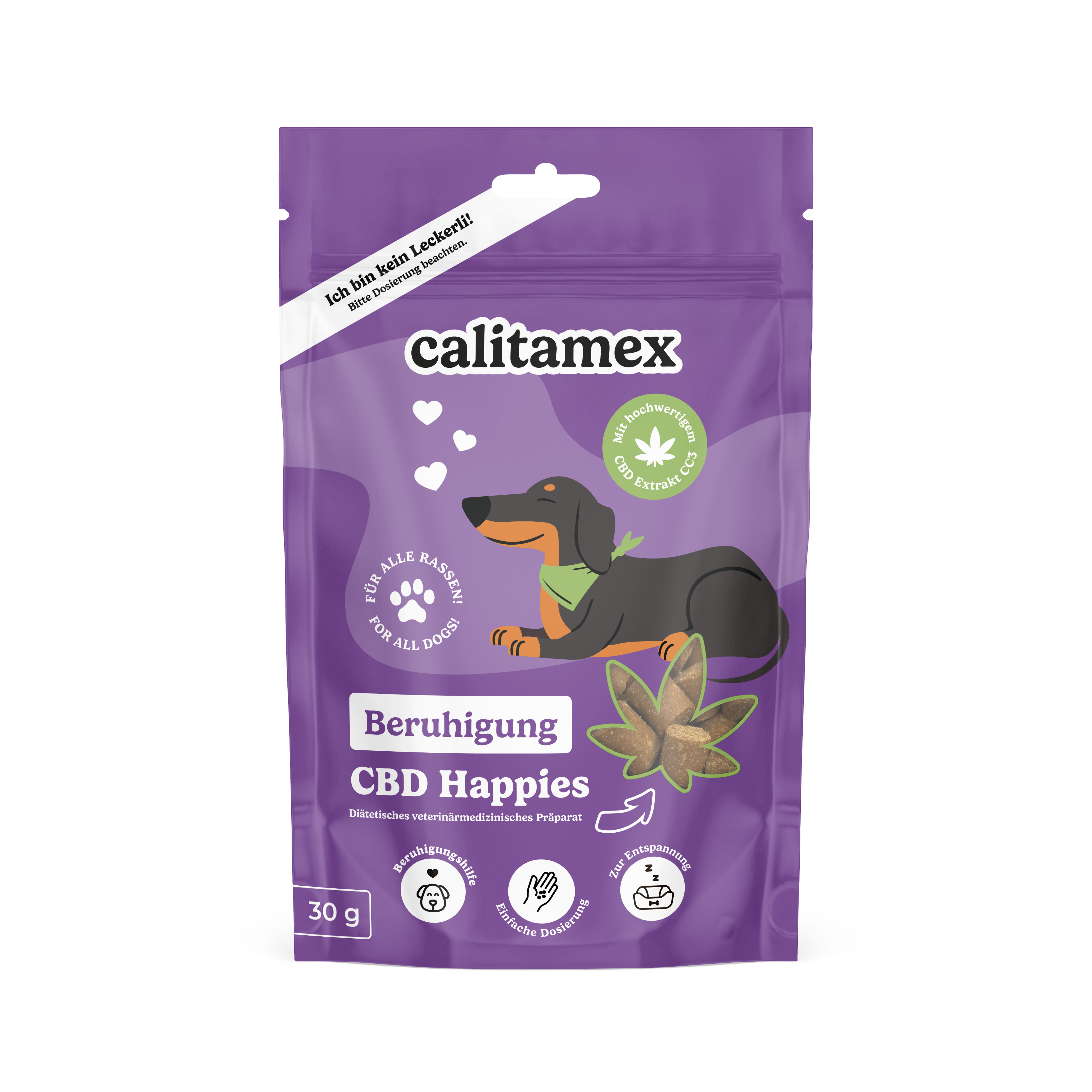 Eine Packung Calitamex CBD Happies Beruhigung