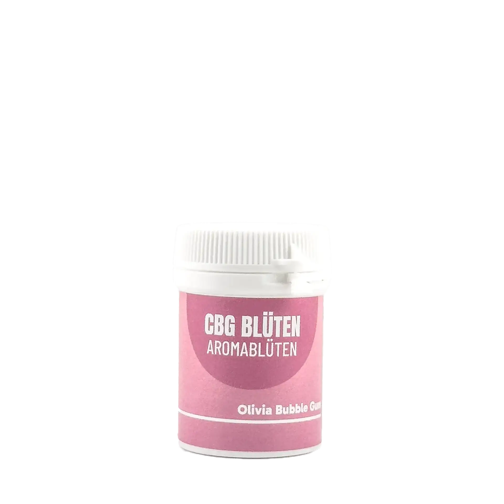 Eine Dose mit 1g CBG Aromablüten Olivia Bubblegum